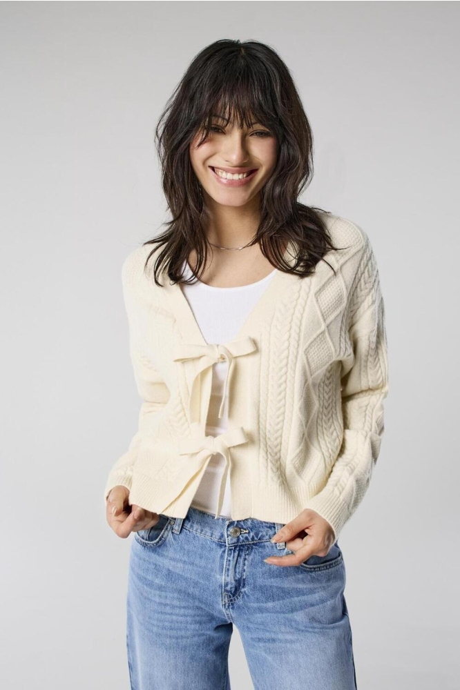 ONLFIA LS STRING CARDIGAN KNT NCA 15322412 Whitecap Gray